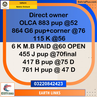 Residential Plot for Sale in Bahria Orchard, Lahore - (BP-222727)