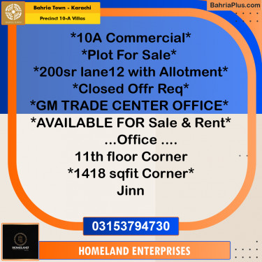 Residential Plot for Sale in Precinct 10-A Villas -  Bahria Town, Karachi - (BP-222740)