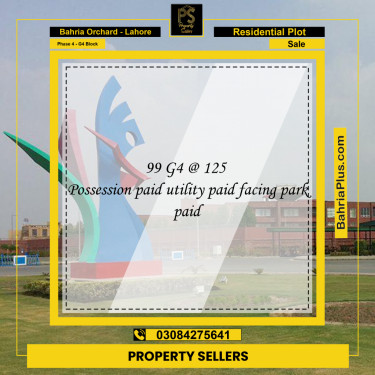 10 Marla Residential Plot for Sale in Phase 4 - G4 Block -  Bahria Orchard, Lahore - (BP-222762)