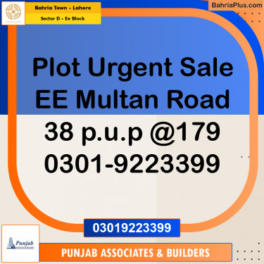 1 Kanal Residential Plot for Sale in Sector D - EE Block -  Bahria Town, Lahore - (BP-222764)