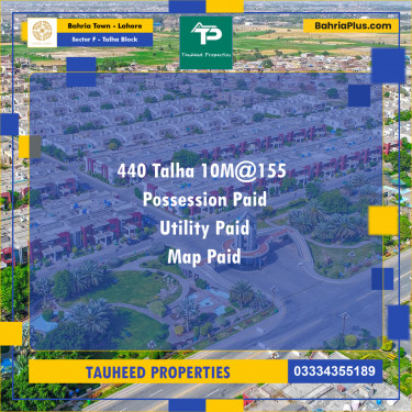 10 Marla Residential Plot for Sale in Sector F - Talha Block -  Bahria Town, Lahore - (BP-222797)