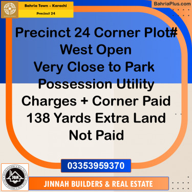 263 Sq. Yards Residential Plot for Sale in Precinct 24 -  Bahria Town, Karachi - (BP-222798)