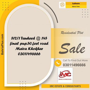 Residential Plot for Sale in Bahria Town, Lahore - (BP-222872)