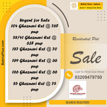 5 Marla Residential Plot for Sale in Sector F - Ghaznavi Ext. Block -  Bahria Town, Lahore - (BP-222876)
