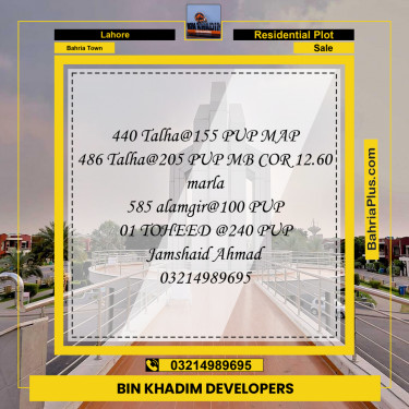 Residential Plot for Sale in Bahria Town, Lahore - (BP-222888)