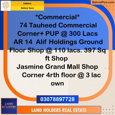 Commercial Plot for Sale in Bahria Town, Lahore - (BP-222899)