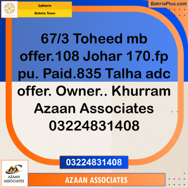 Residential Plot for Sale in Bahria Town, Lahore - (BP-222952)