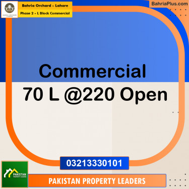 5 Marla Commercial Plot for Sale in Phase 2 - L Block Commercial -  Bahria Orchard, Lahore - (BP-223008)