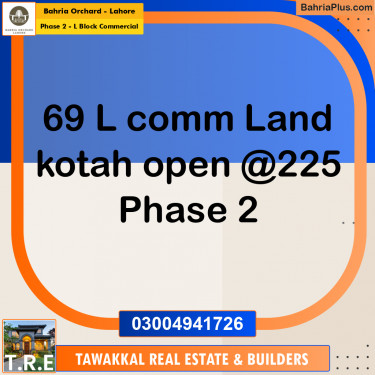 5 Marla Commercial Plot for Sale in Phase 2 - L Block Commercial -  Bahria Orchard, Lahore - (BP-223097)