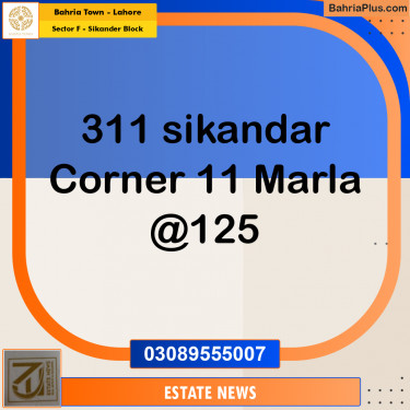 Residential Plot for Sale in Sector F - Sikander Block -  Bahria Town, Lahore - (BP-223211)