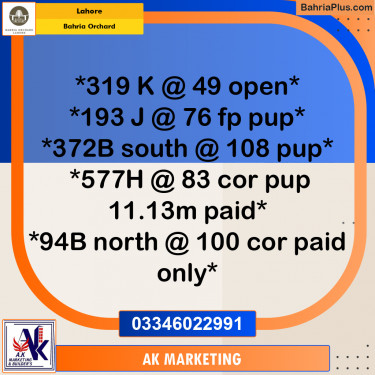 10 Marla Residential Plot for Sale in Bahria Orchard, Lahore - (BP-223275)