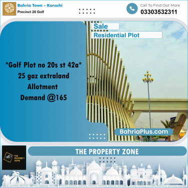 500 Sq. Yards Residential Plot for Sale in Precinct 20 Golf -  Bahria Town, Karachi - (BP-223306)