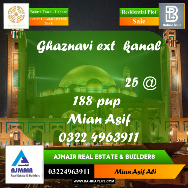 Residential Plot for Sale in Sector F - Ghaznavi Ext. Block -  Bahria Town, Lahore - (BP-223309)