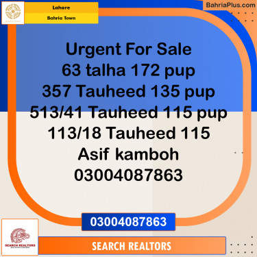 Residential Plot for Sale in Bahria Town, Lahore - (BP-223382)
