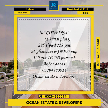 Residential Plot for Sale in Bahria Town, Lahore - (BP-223439)
