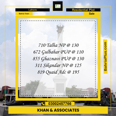 Residential Plot for Sale in Bahria Town, Lahore - (BP-223471)