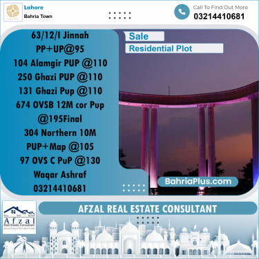 Residential Plot for Sale in Bahria Town, Lahore - (BP-223510)