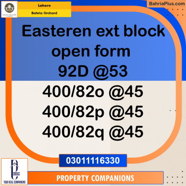 5 Marla Residential Plot for Sale in Bahria Orchard, Lahore - (BP-223541)