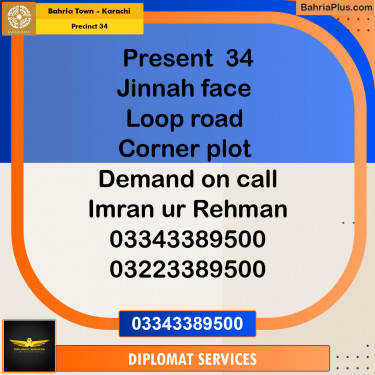 250 Sq. Yards Residential Plot for Sale in Precinct 34 -  Bahria Town, Karachi - (BP-223552)