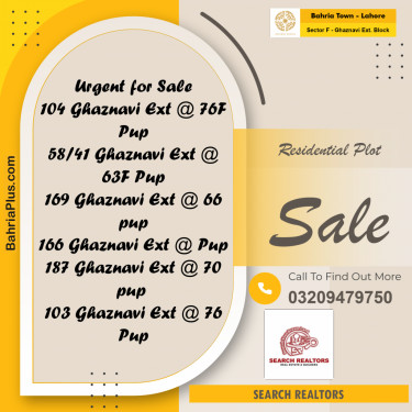 5 Marla Residential Plot for Sale in Sector F - Ghaznavi Ext. Block -  Bahria Town, Lahore - (BP-223609)