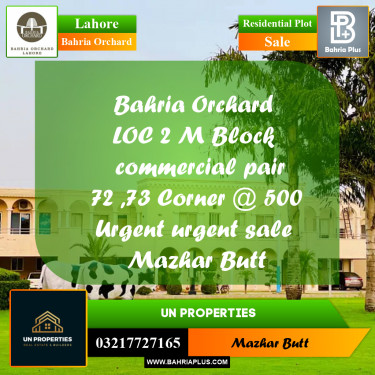 Residential Plot for Sale in Bahria Orchard, Lahore - (BP-223627)