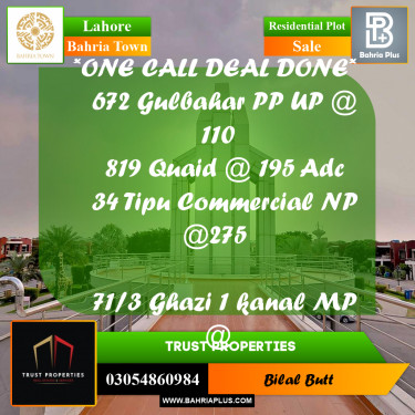 Residential Plot for Sale in Bahria Town, Lahore - (BP-223647)