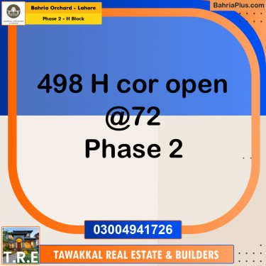 8 Marla Residential Plot for Sale in Phase 2 - H Block -  Bahria Orchard, Lahore - (BP-223694)