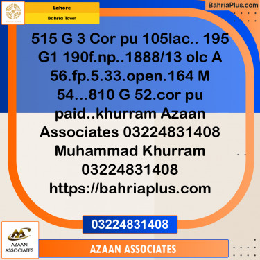 Residential Plot for Sale in Bahria Town, Lahore - (BP-223712)