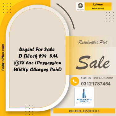 Residential Plot for Sale in Bahria Orchard, Lahore - (BP-223766)
