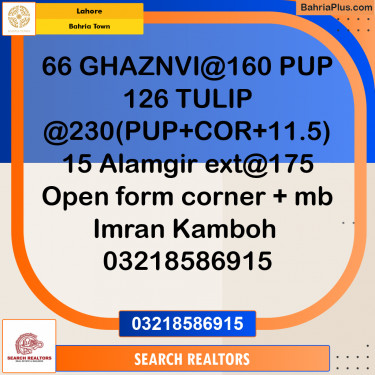 Residential Plot for Sale in Bahria Town, Lahore - (BP-223899)
