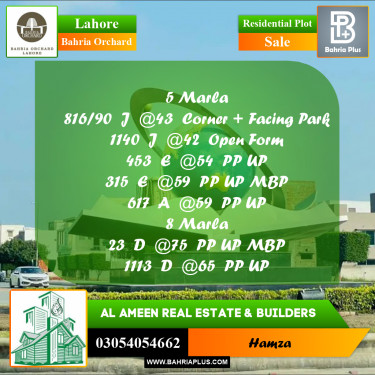 Residential Plot for Sale in Bahria Orchard, Lahore - (BP-223942)