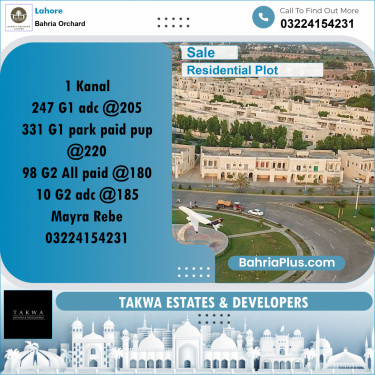 Residential Plot for Sale in Bahria Orchard, Lahore - (BP-223979)