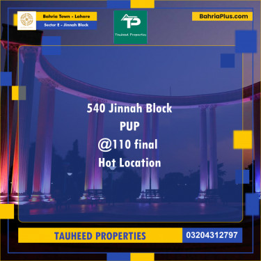 5 Marla Residential Plot for Sale in Sector E - Jinnah Block -  Bahria Town, Lahore - (BP-224059)