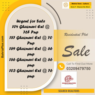 5 Marla Residential Plot for Sale in Sector F - Ghaznavi Ext. Block -  Bahria Town, Lahore - (BP-224077)