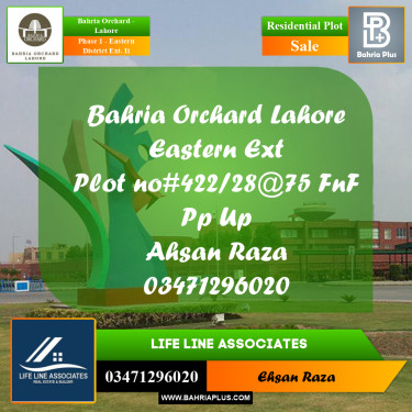 8 Marla Residential Plot for Sale in Phase 1 - Eastern District Ext. II -  Bahria Orchard, Lahore - (BP-224122)