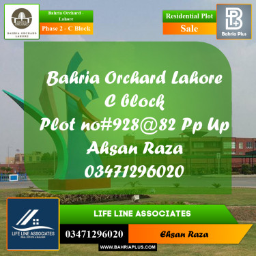 8 Marla Residential Plot for Sale in Phase 2 - C Block -  Bahria Orchard, Lahore - (BP-224125)