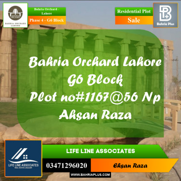 10 Marla Residential Plot for Sale in Phase 4 - G6 Block -  Bahria Orchard, Lahore - (BP-224136)