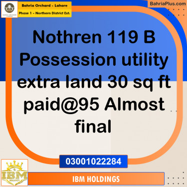 10 Marla Residential Plot for Sale in Phase 1 - Northern District Ext. -  Bahria Orchard, Lahore - (BP-224166)