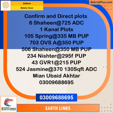 Residential Plot for Sale in Bahria Town, Lahore - (BP-224238)