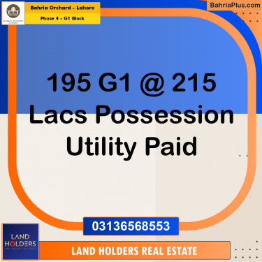 1 Kanal Residential Plot for Sale in Phase 4 - G1 Block -  Bahria Orchard, Lahore - (BP-224247)