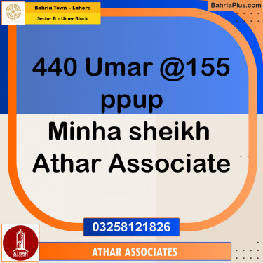 Residential Plot for Sale in Sector B - Umer Block -  Bahria Town, Lahore - (BP-224279)