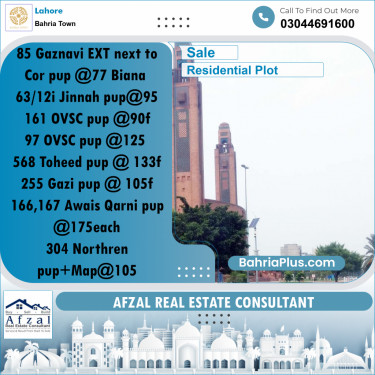 Residential Plot for Sale in Bahria Town, Lahore - (BP-224309)