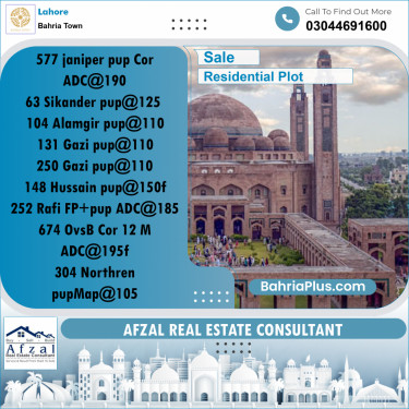 Residential Plot for Sale in Bahria Town, Lahore - (BP-224310)