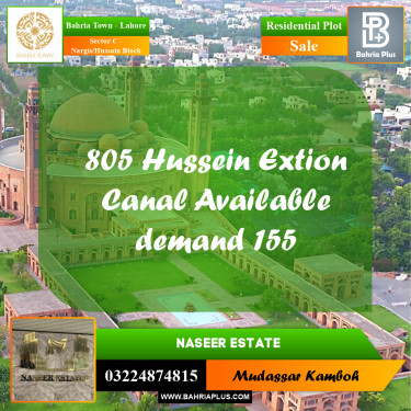 20 Marla Residential Plot for Sale in Sector C - Nargis/Hussain Block -  Bahria Town, Lahore - (BP-224359)