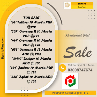 Residential Plot for Sale in Bahria Town, Lahore - (BP-224366)