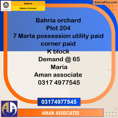 Residential Plot for Sale in Bahria Orchard, Lahore - (BP-224403)