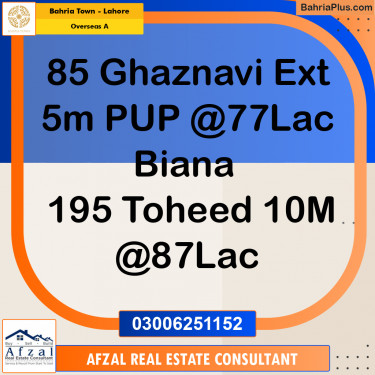 10 Marla Residential Plot for Sale in Overseas A -  Bahria Town, Lahore - (BP-224480)