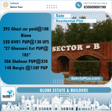 Residential Plot for Sale in Bahria Town, Lahore - (BP-224521)