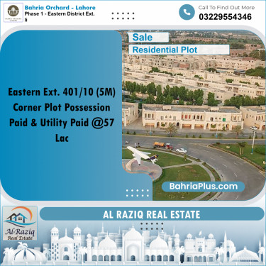 5 Marla Residential Plot for Sale in Phase 1 - Eastern District Ext. II -  Bahria Orchard, Lahore - (BP-224619)
