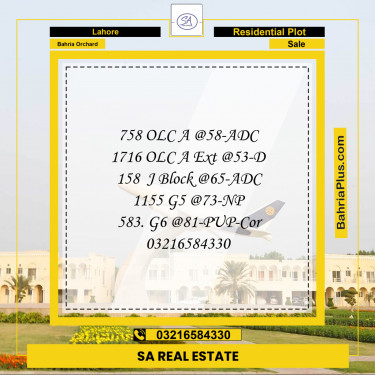 Residential Plot for Sale in Bahria Orchard, Lahore - (BP-224705)